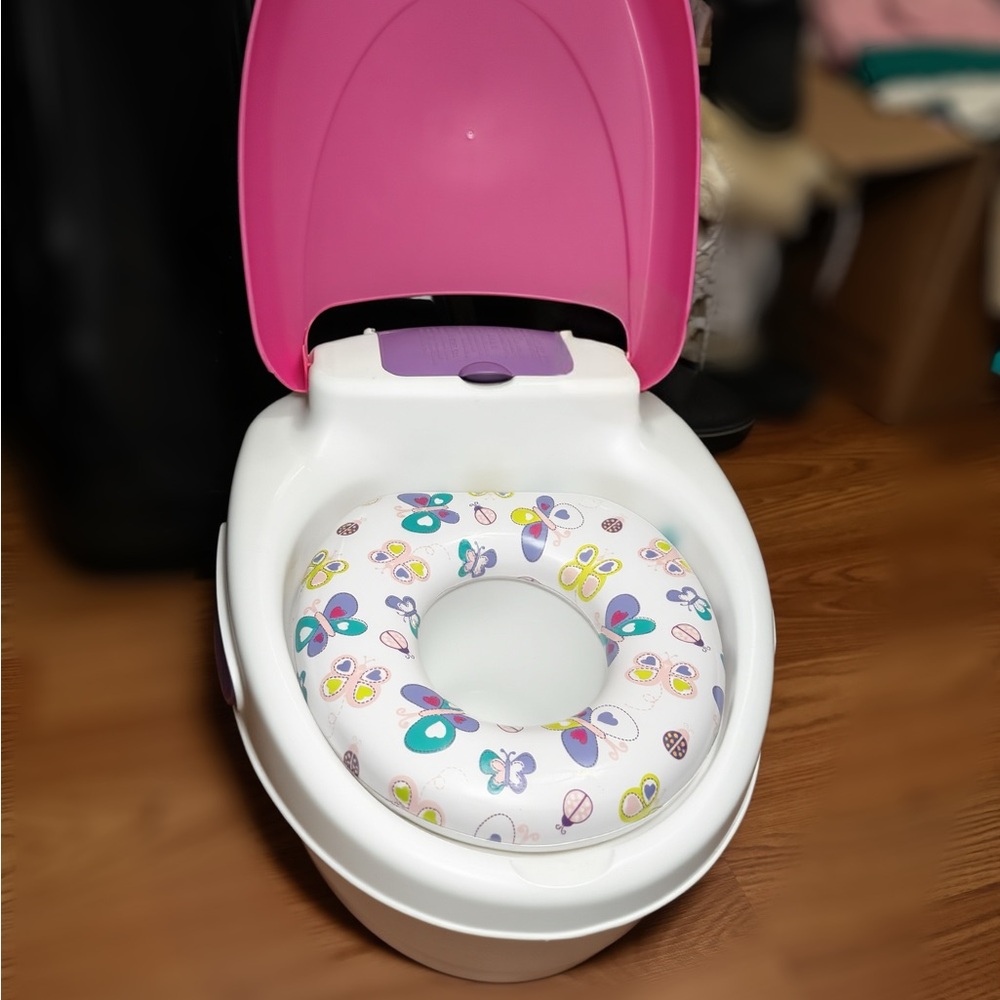 Summer by Ingenuity Pink and White Kids Potty Training Seat